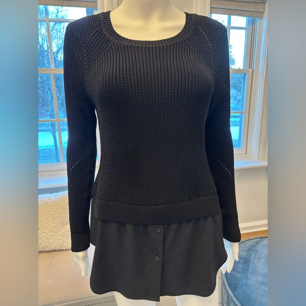 Sandro Paris Black Layered Look Sweater